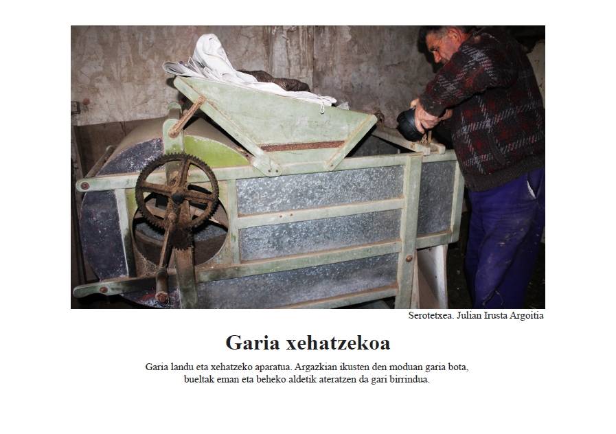 Garia xehatzekoa [Baserriko tresnak]