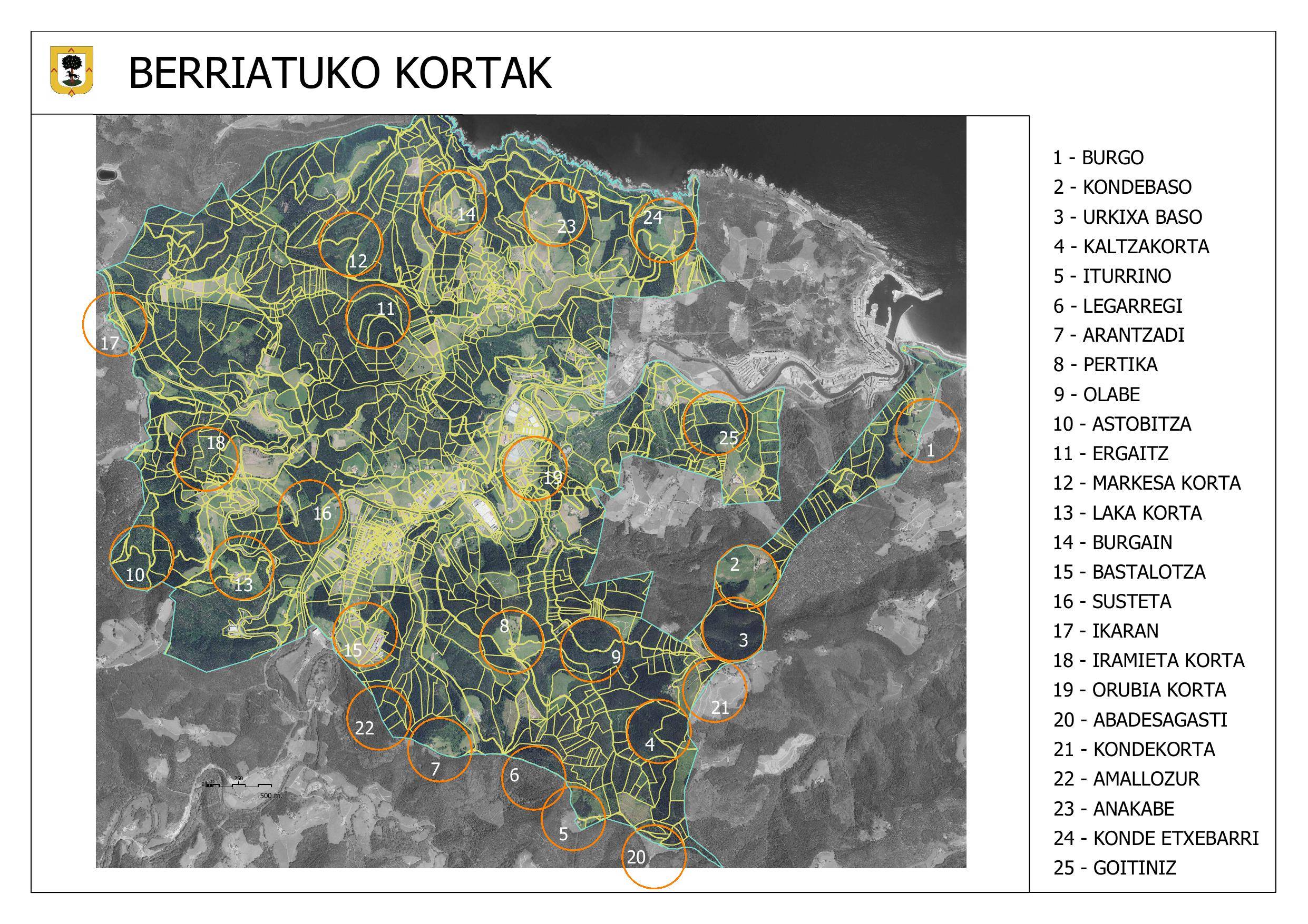 Berriatuko kortak. Mapa [Ordenadore dokumentua]