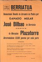 Berriatua: Sensacional desafío de arrastre de piedra por ganado mular [1972-03-05]