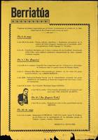 Berriatua: Programa de festejos organizados por el Excmo. Ayuntamiento en ocasión de la festividad local de San Gregorio poara el mes de mayo [1972]