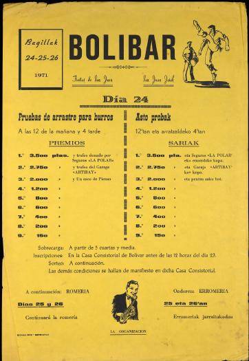 Bolibar: Fiestas de San Juan. San Juan Jaiak [1971] [Kartela]