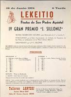 Lekeitio: Fiestas de San Pedro Apóstol. IV Gran Premio "J. Silloniz"