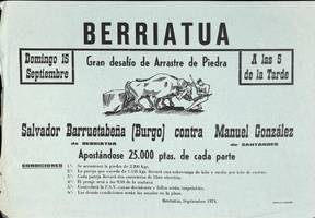 Berriatua: Gran desafío de Arrastre de Piedra [1974-09-15]
