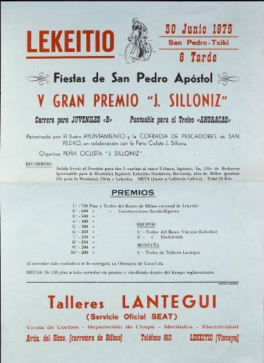 Lequeitio: Fiestas de San Pedro Apóstol. V Gran Premio "J. Silloniz" [Kartela]