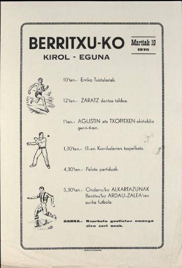 Berritxu-ko kirol-eguna [1975] [Kartela]