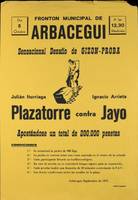 Frontón Municipal de Arbacegui: Sensacional desafio de Gizon-Proba [1975-10-05]