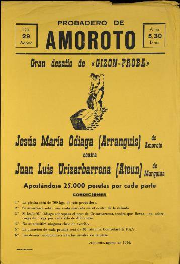 Probadero de Amoroto: Gran desafío de "Gizon-Proba"  [1976-08-29] [Kartela]