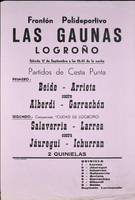 Frontón Polideportivo Las Gaunas. Logroño: Partidos de cesta punta [1977-09-17]