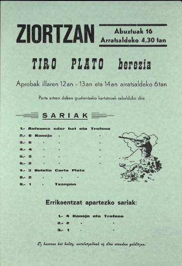 Ziortzan: Tiro plato berezia [1975?] [Kartela]