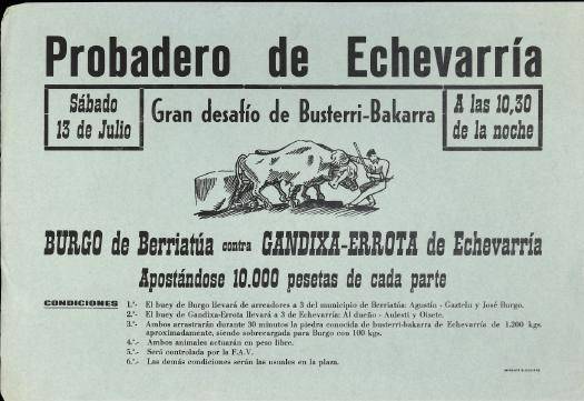 Probadero de Echevarría: Gran desafío de Busterri-Bakarra [1974] [Kartela]