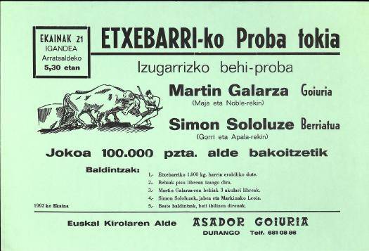 Etxebarri-ko Proba tokia: Izugarrizko behi-proba [1992] [Kartela]