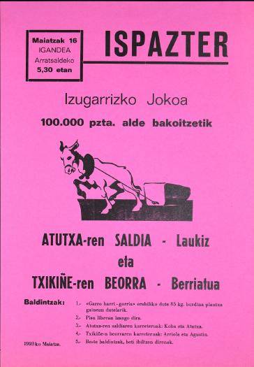 Ispazter: [Zaldi-proba] Izugarrizko Jokoa [1993] [Kartela]