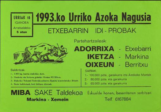 1993.ko Urriko Azoka Nagusia: Etxebarrin idi-probak [1993] [Kartela]