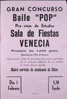 Gran Concurso  Baile "Pop" pro-viaje de estudios: Sala de Fiestas Venecia [1992?]