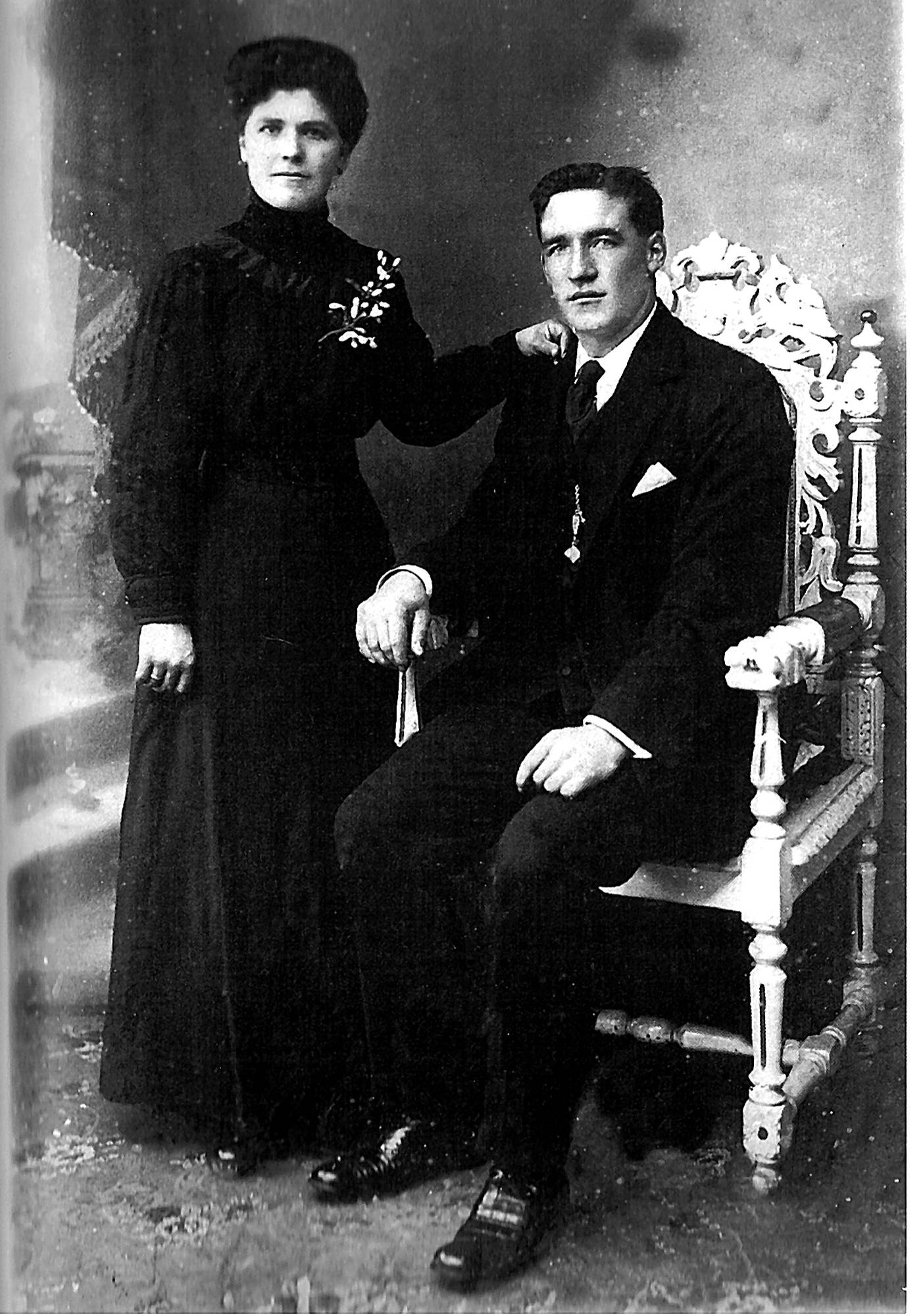 Kanpetxaneko Josefa Bermeosolo eta Jose Nikolas Irusta, ezkontza egunean. [Argazkia]