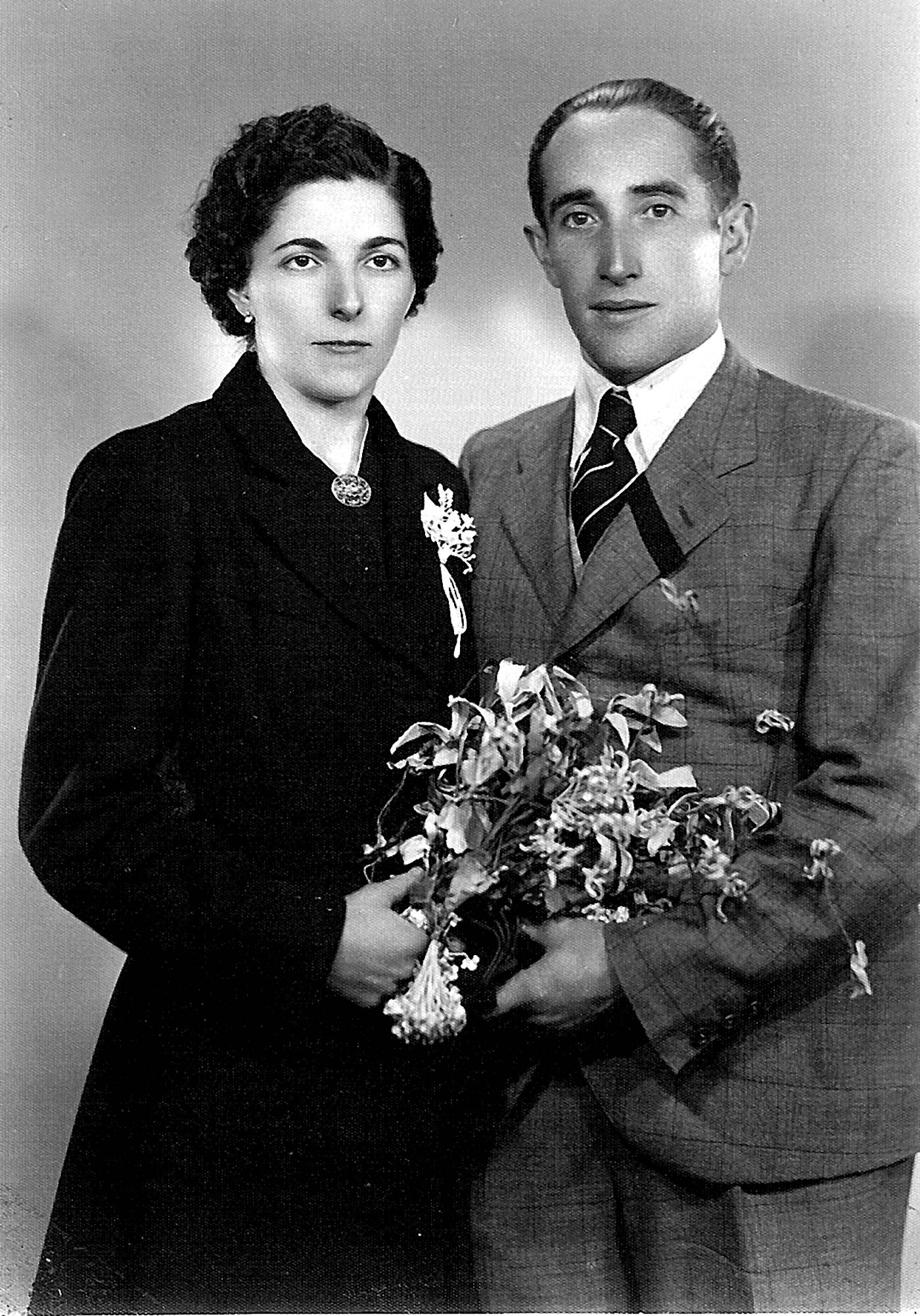 Zametizko Teresa Arrizabalaga etaTxomin Larrañaga, ezkontzako argazkia [Argazkia]